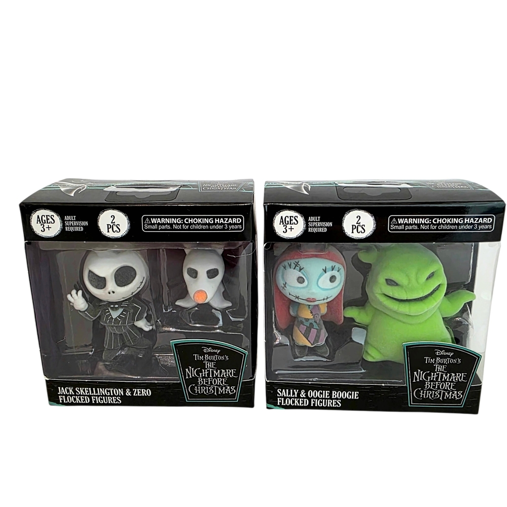 Disney‎ Nightmare Before Christmas Flocked Figures Jack Sally Oogie Boogie Zero